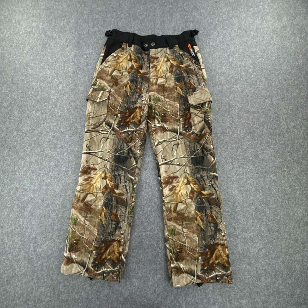 Camouflage cargo pants with adjustable waist