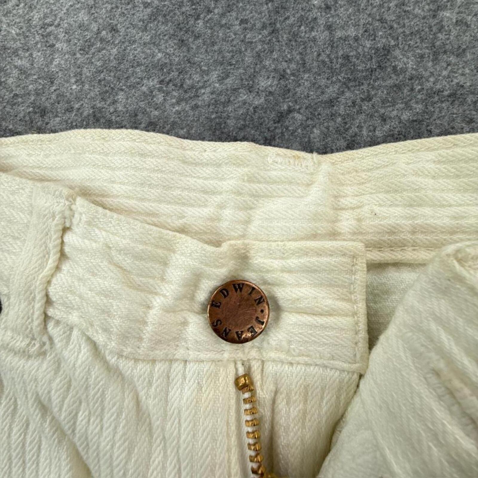 White corduroy straight leg trousers
