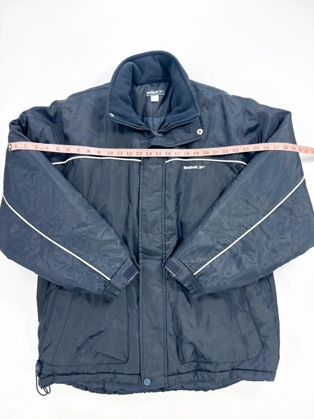 Vintage Y2K Reebok Down Jacket Grey Full Zip