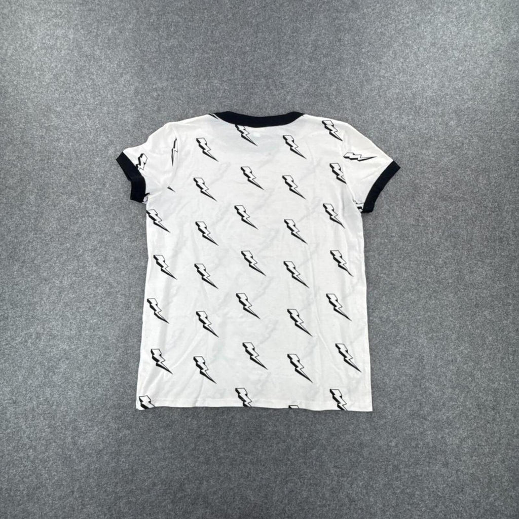 Lularoe white and black lightning bolt t-shirt
