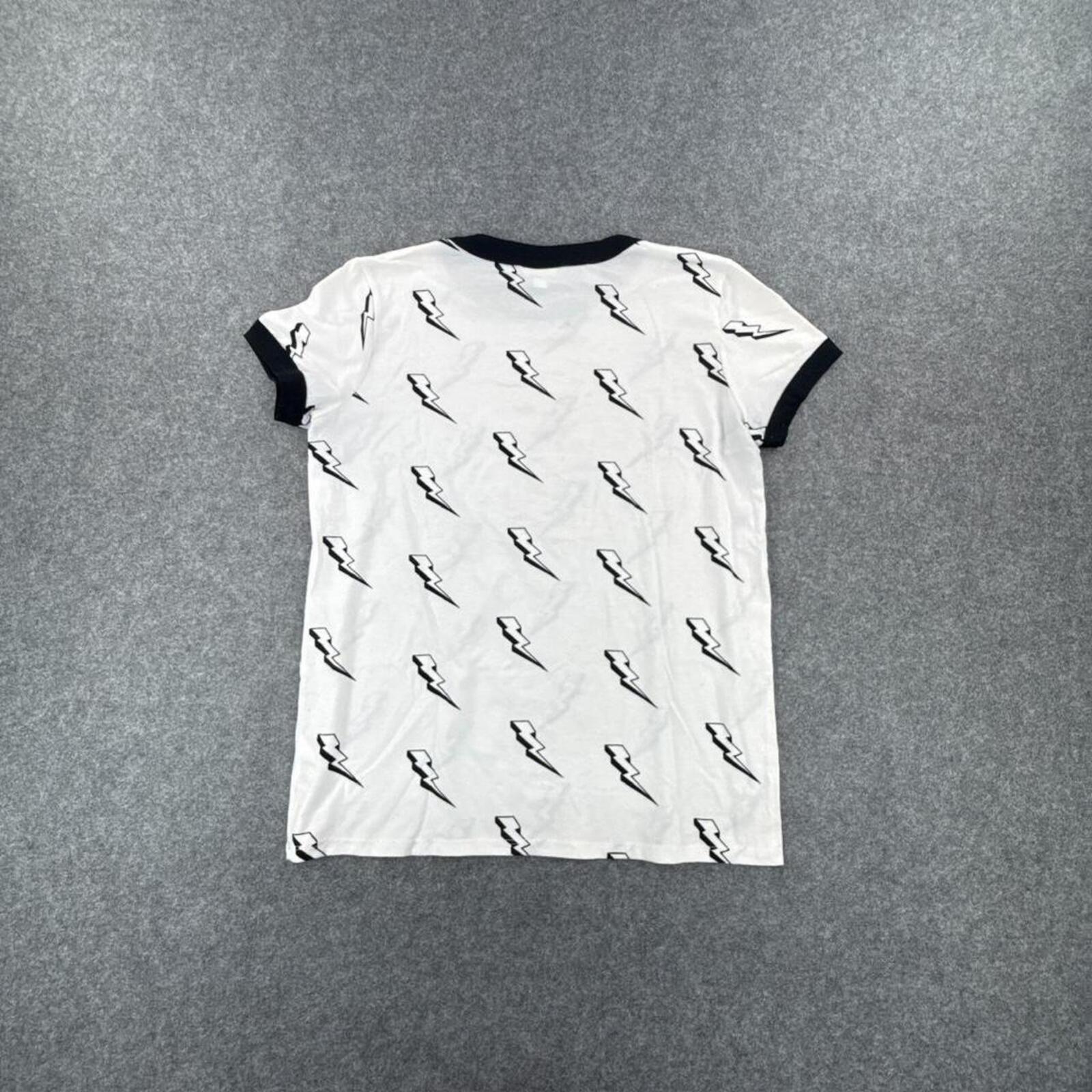 Lularoe white and black lightning bolt t-shirt