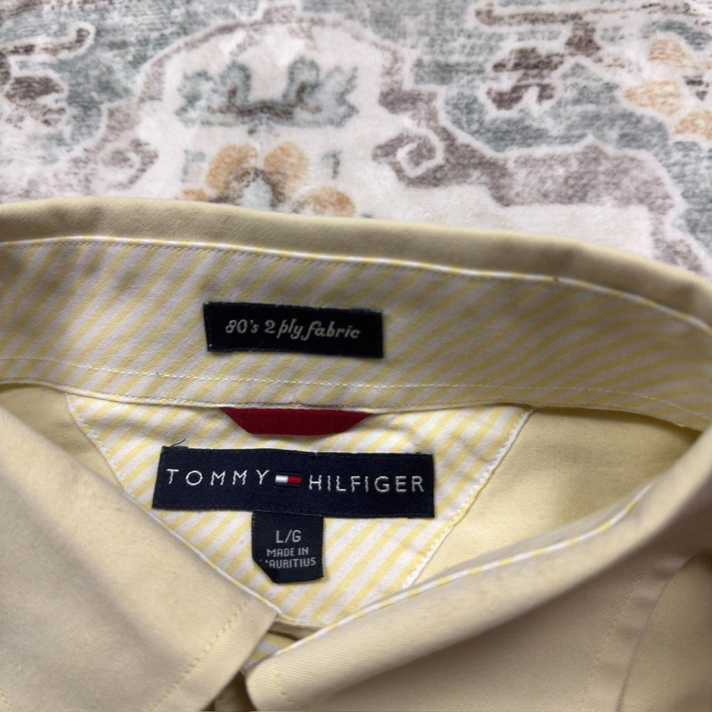 Tommy Hilfiger Yellow Long-sleeved Button-up Shirt Size L