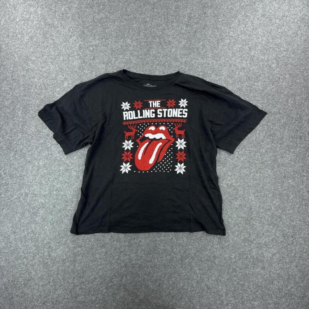 Black and red Rolling Stones Christmas T-shirt