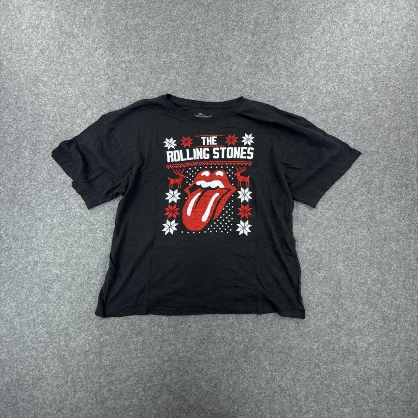 Black and red Rolling Stones Christmas T-shirt