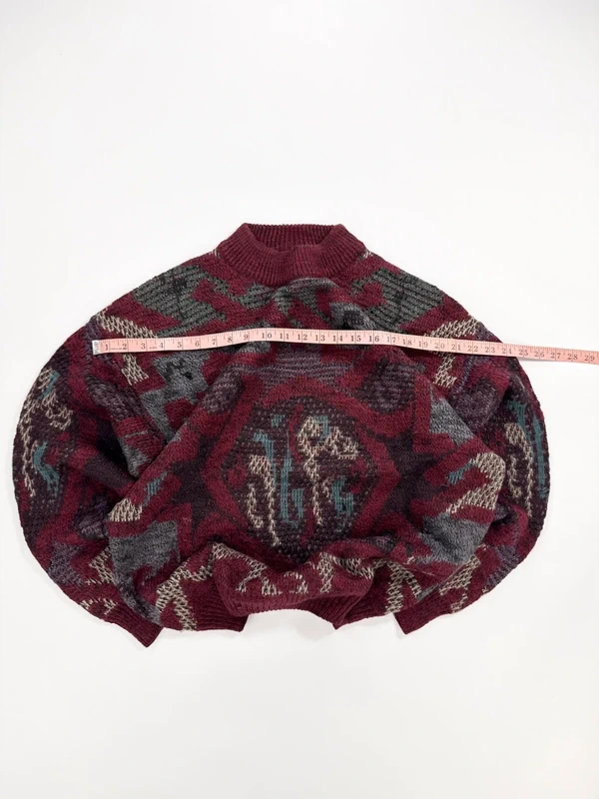 Fiume Vintage Knit Jumper Burgundy Pattern