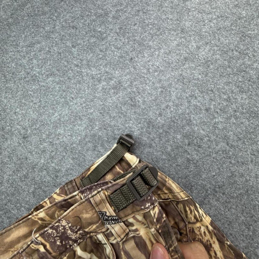 Realtree camo cargo pants with adjustable waist straps