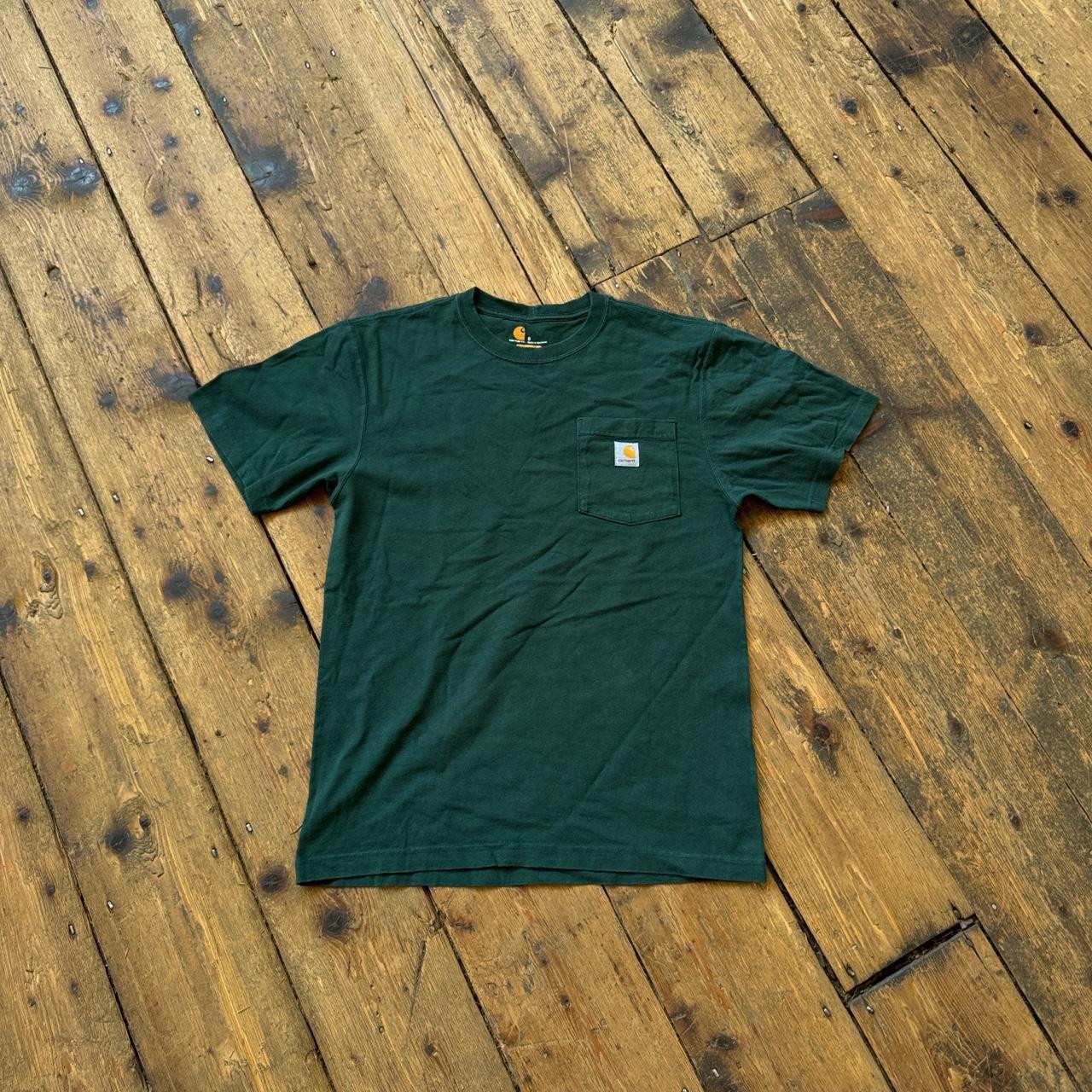 Carhartt Original Fit Dark Green Front Pocket Short-sleeved T-Shirt Size S