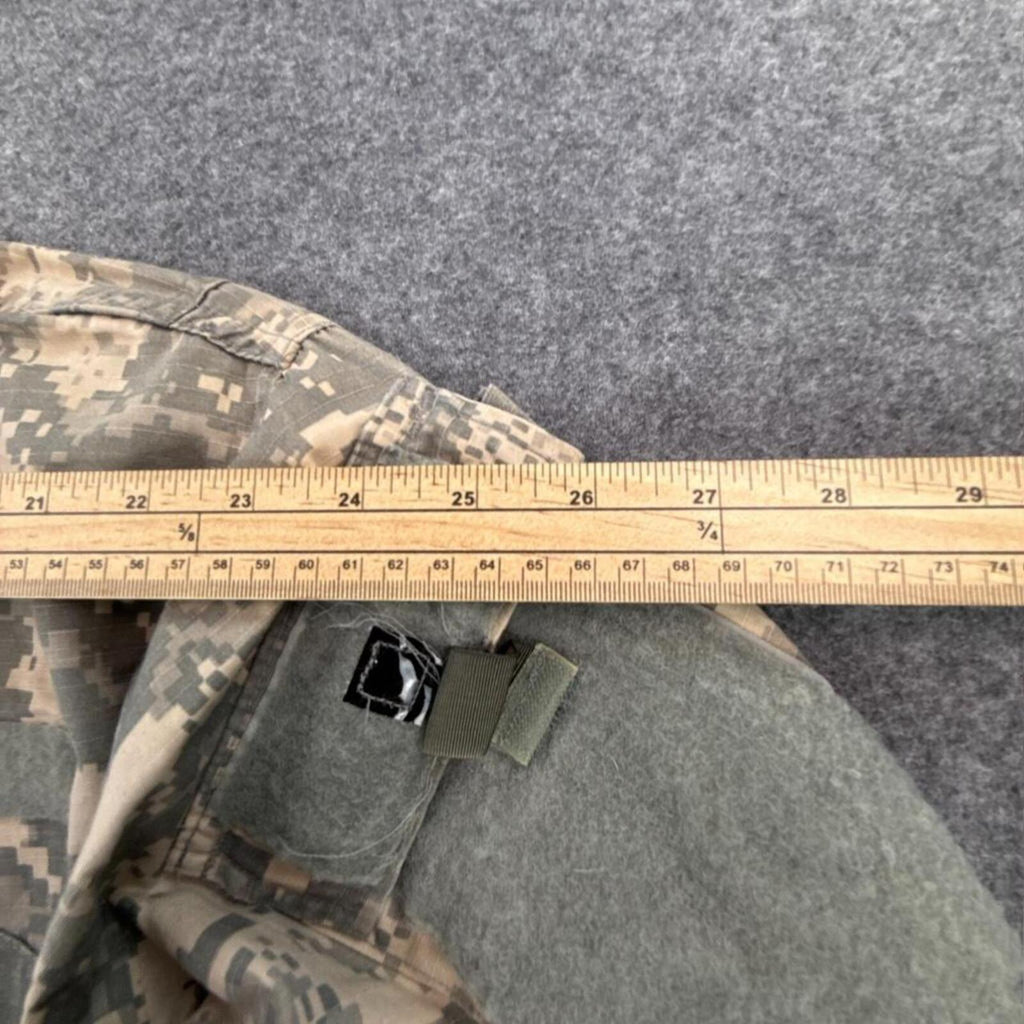 Khaki and green camouflage button-up shirt with multiple pockets #camouflage