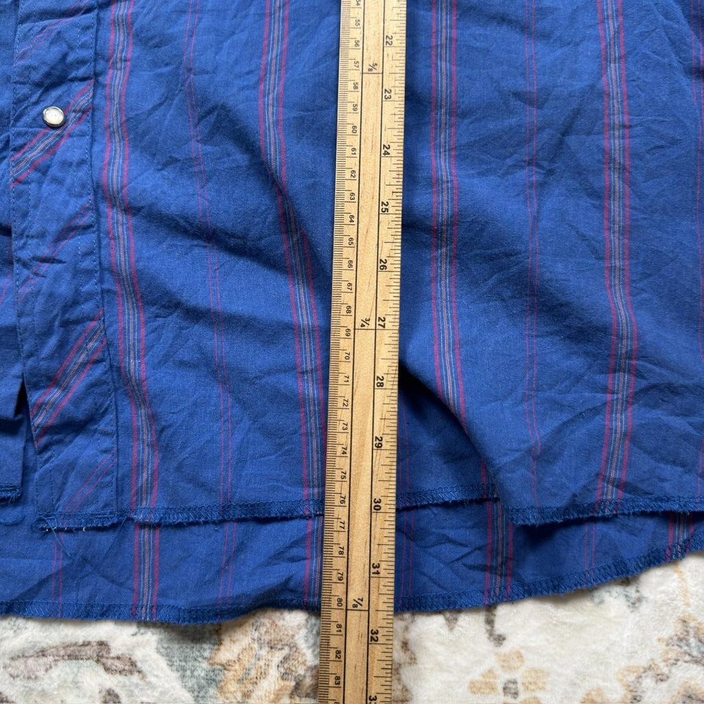 Wrangler Blue Striped Button-up Long-sleeved Shirt Size 2XL
