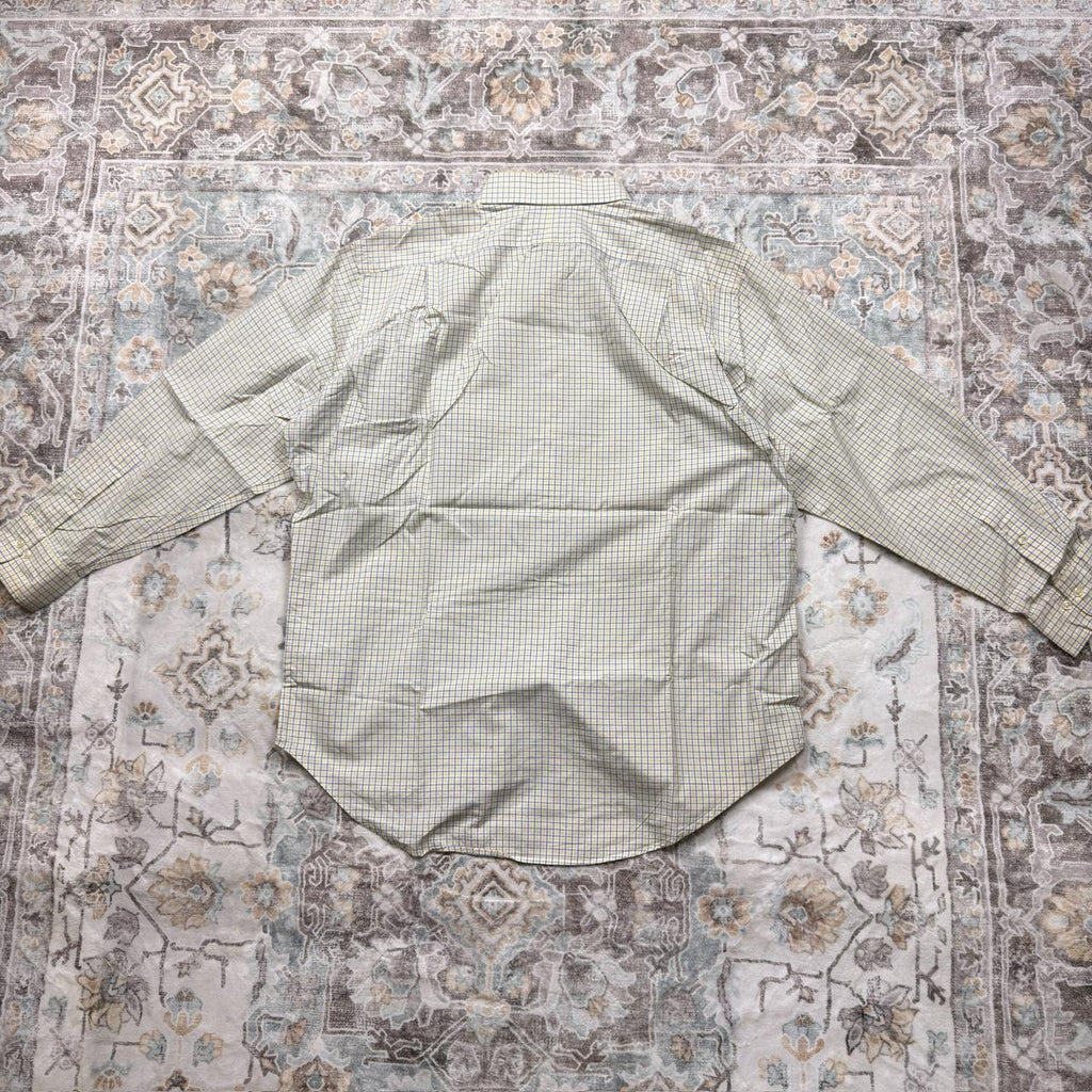 Polo Ralph Lauren Regent Classic Fit Blue and Yellow Checkered Long-sleeved Button-up Shirt Size 16