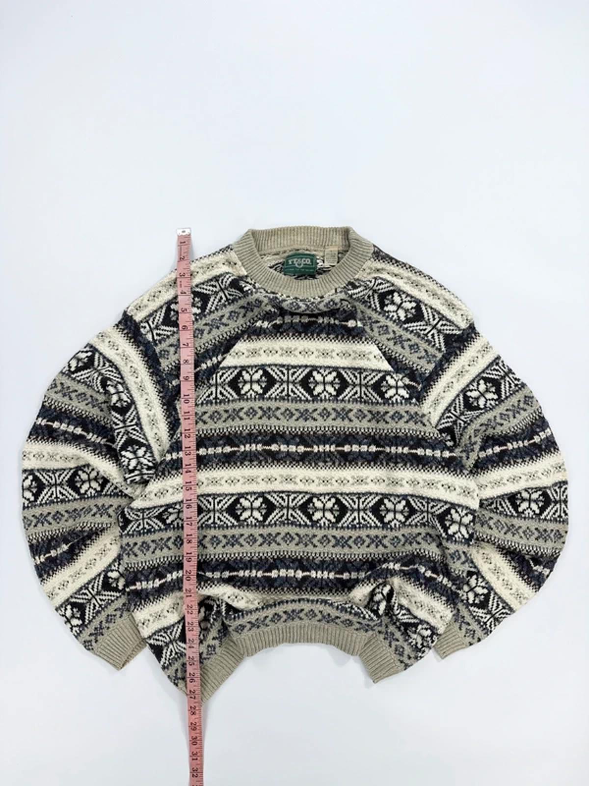 Vintage TT&Co Knit Jumper Cream Navy Fair Isle Pattern