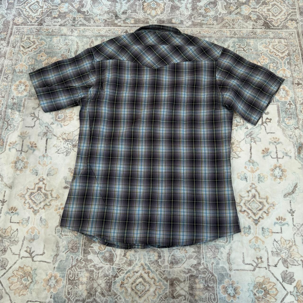 Wrangler Western Fashion Snap Shirts Button-up Short-sleeved Shirt Size M