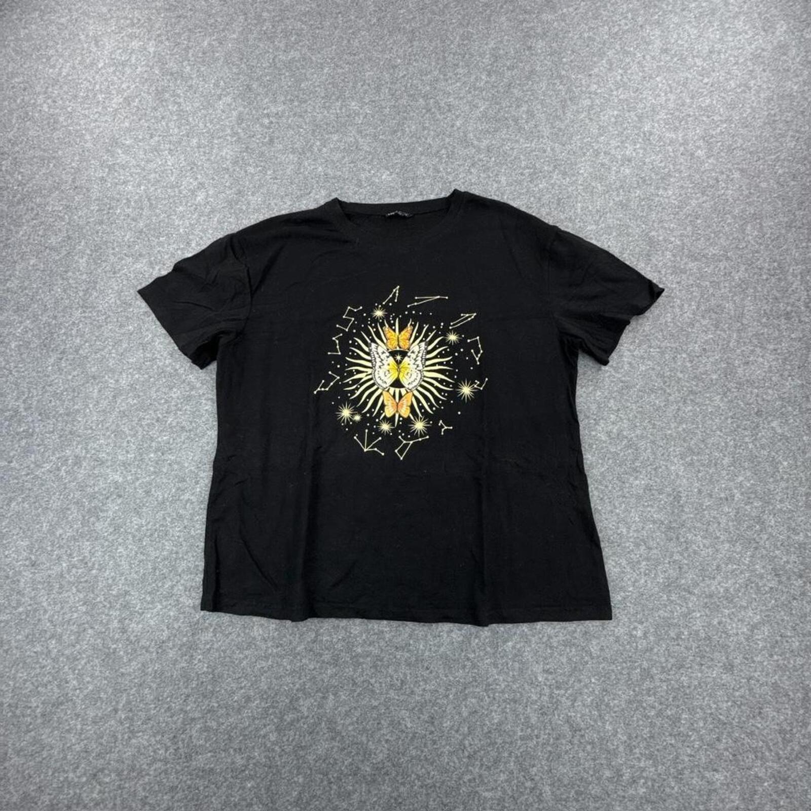 Black lion print cotton tee