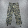 Khaki and green camouflage cargo pants with adjustable waist #techwear