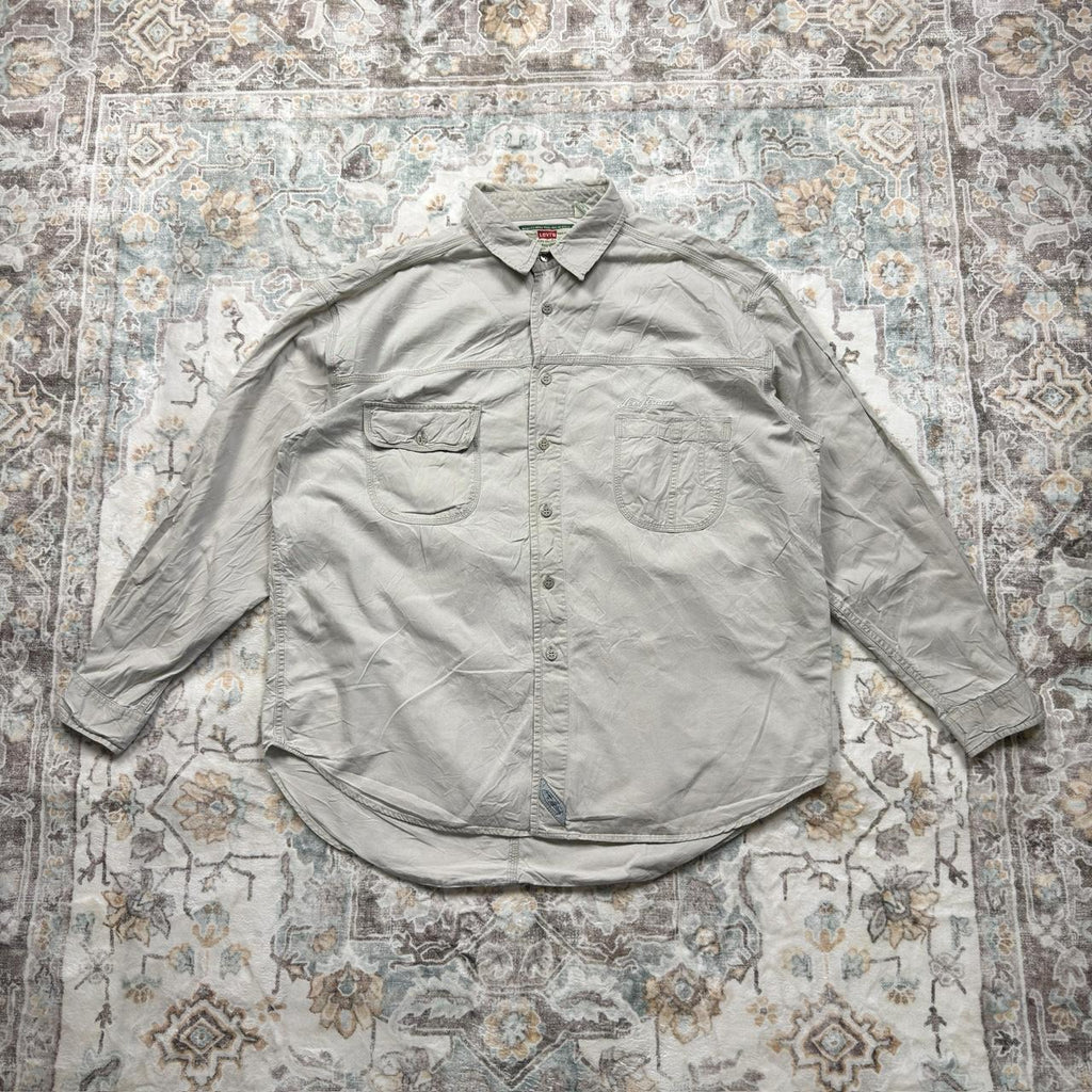 Levi's Light Gray Button-up Long-sleeved Shirt Size XL