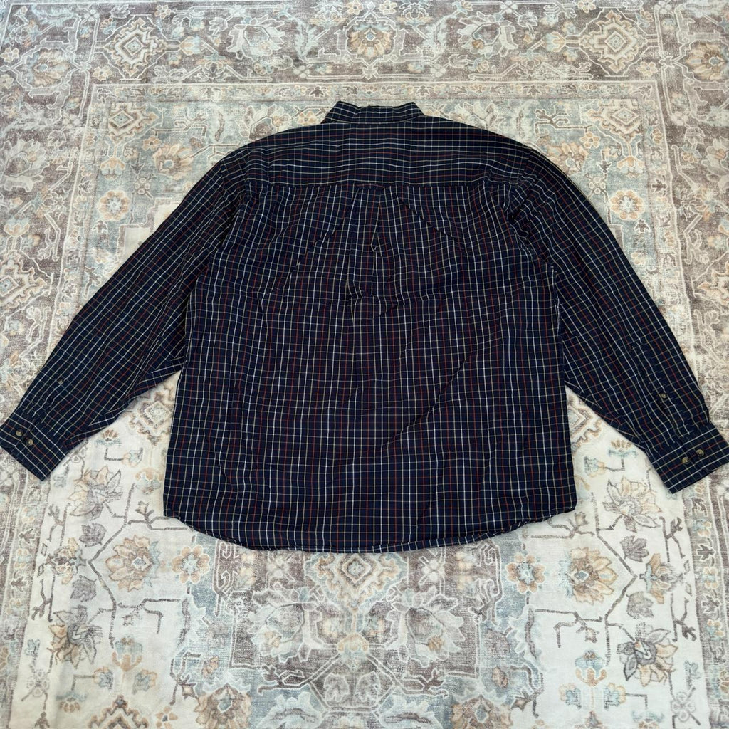 Pendleton Navy Blue Plaid Button-up Long-sleeved Shirt Size XL