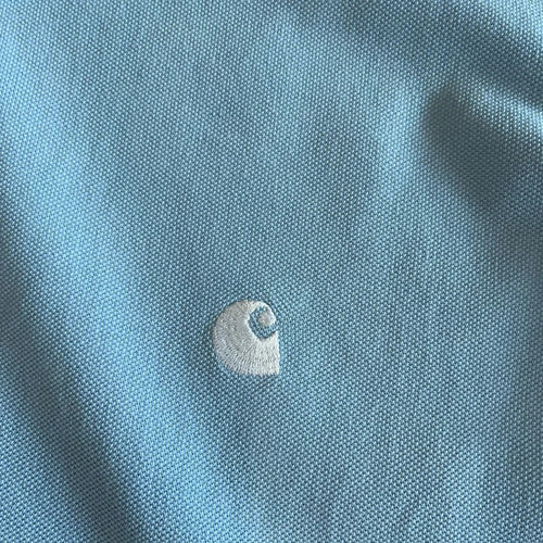 Carhartt Polo Shirt in Baby Blue Size XL (1733)