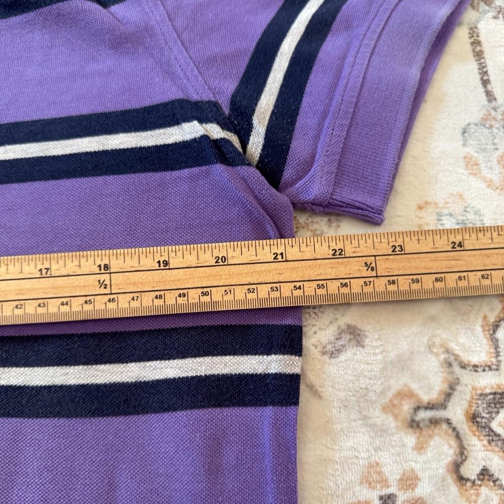 Tommy Hilfiger Purple Striped Polo Shirt Size L
