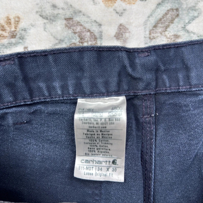 Carhartt Loose Original Fit Cargo Trousers in Navy Blue W34 L30