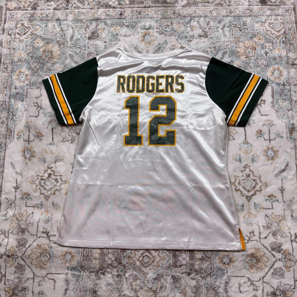 NFL Green Bay Packers Aaron Rodgers Women’s Jersey in White Size XXL