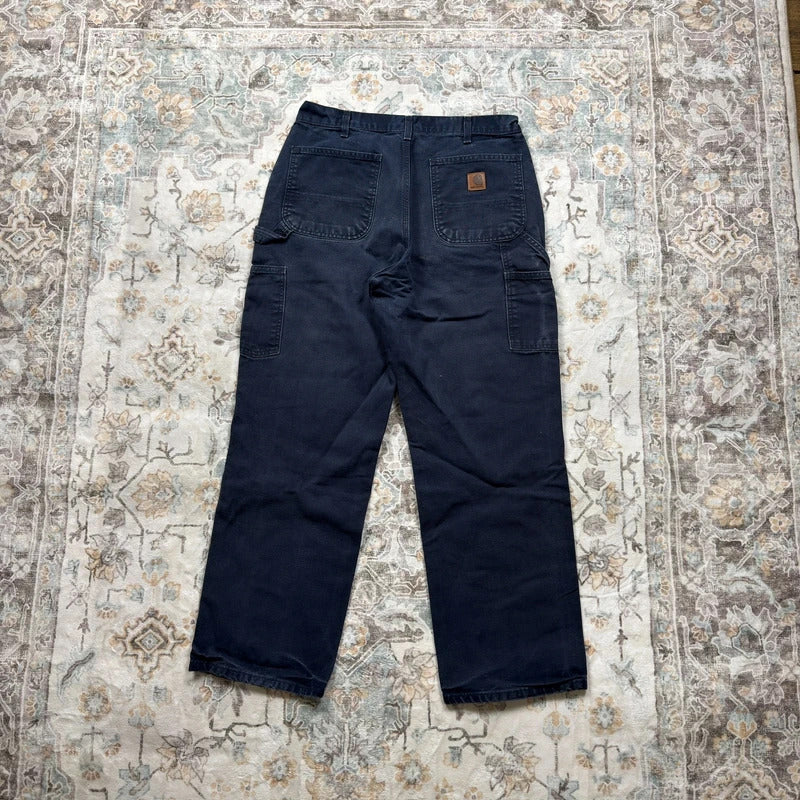 Carhartt Loose Original Fit Cargo Trousers in Navy Blue W34 L30