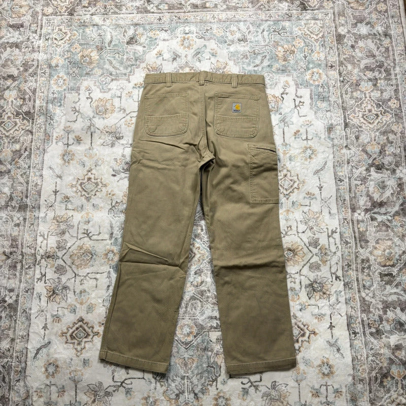 Carhartt Relaxed Fit Carpenter Trousers in Khaki W36 L30