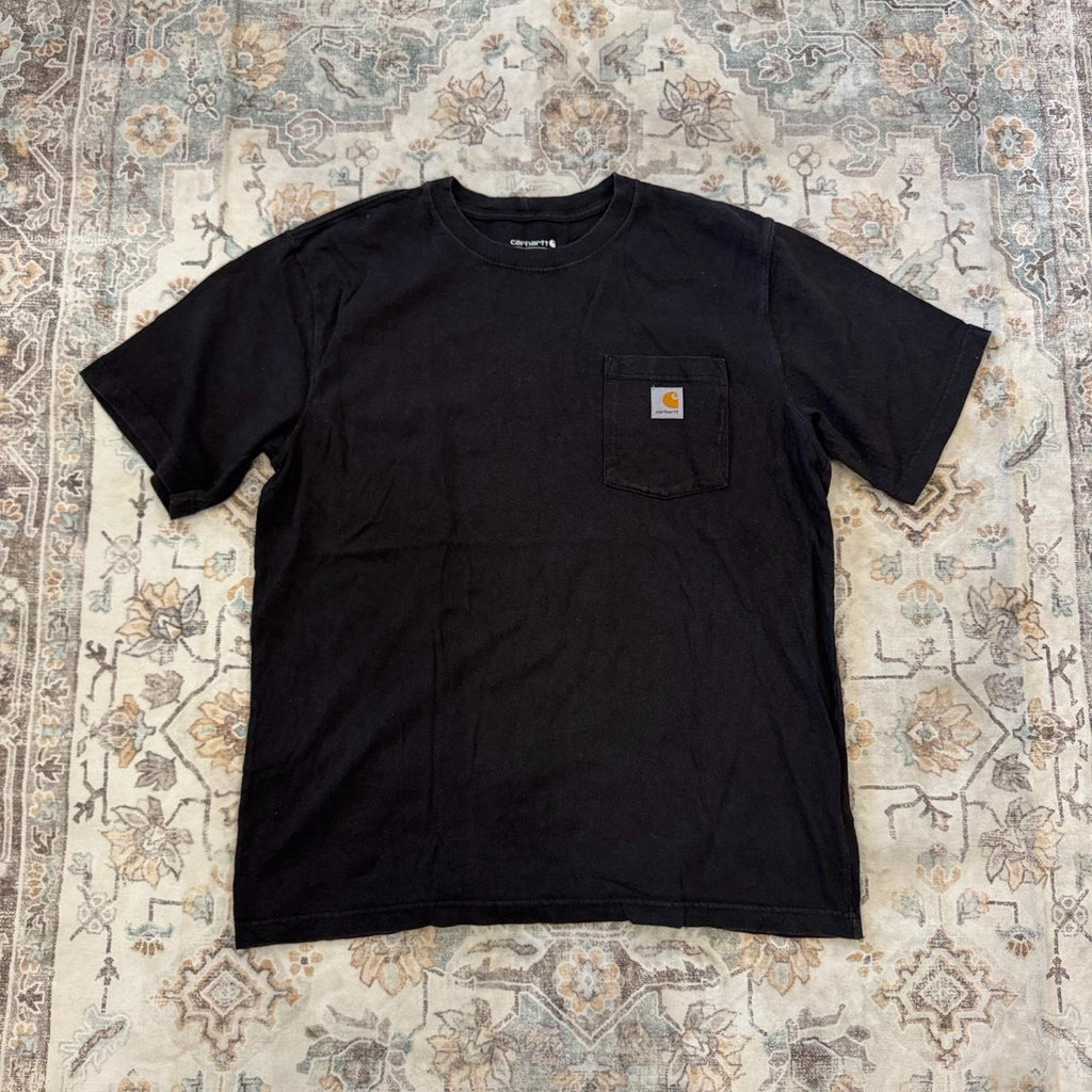 Carhartt Relaxed Fit Black T-Shirt with Front Pocket Size L