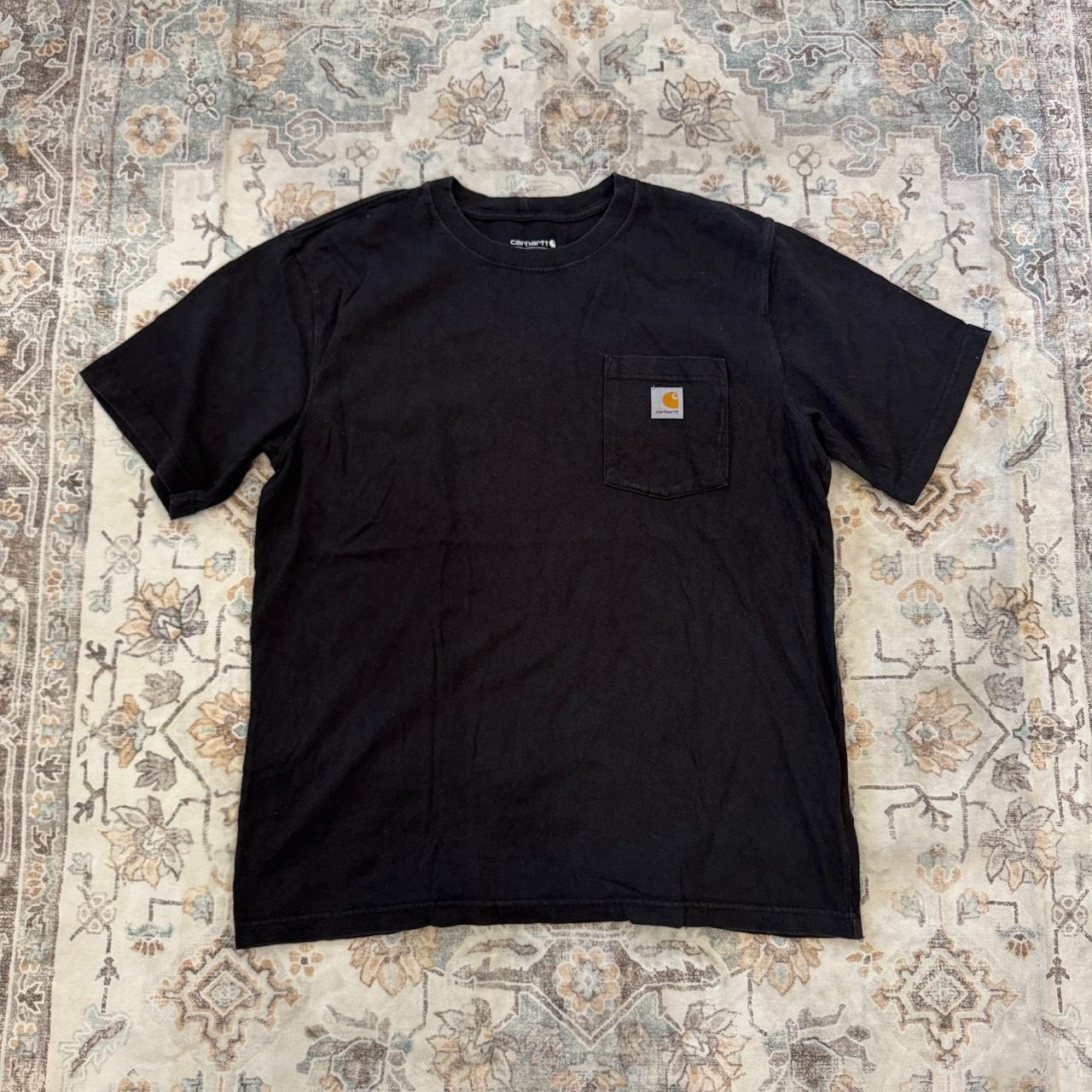 Carhartt Relaxed Fit Black T-Shirt with Front Pocket Size L