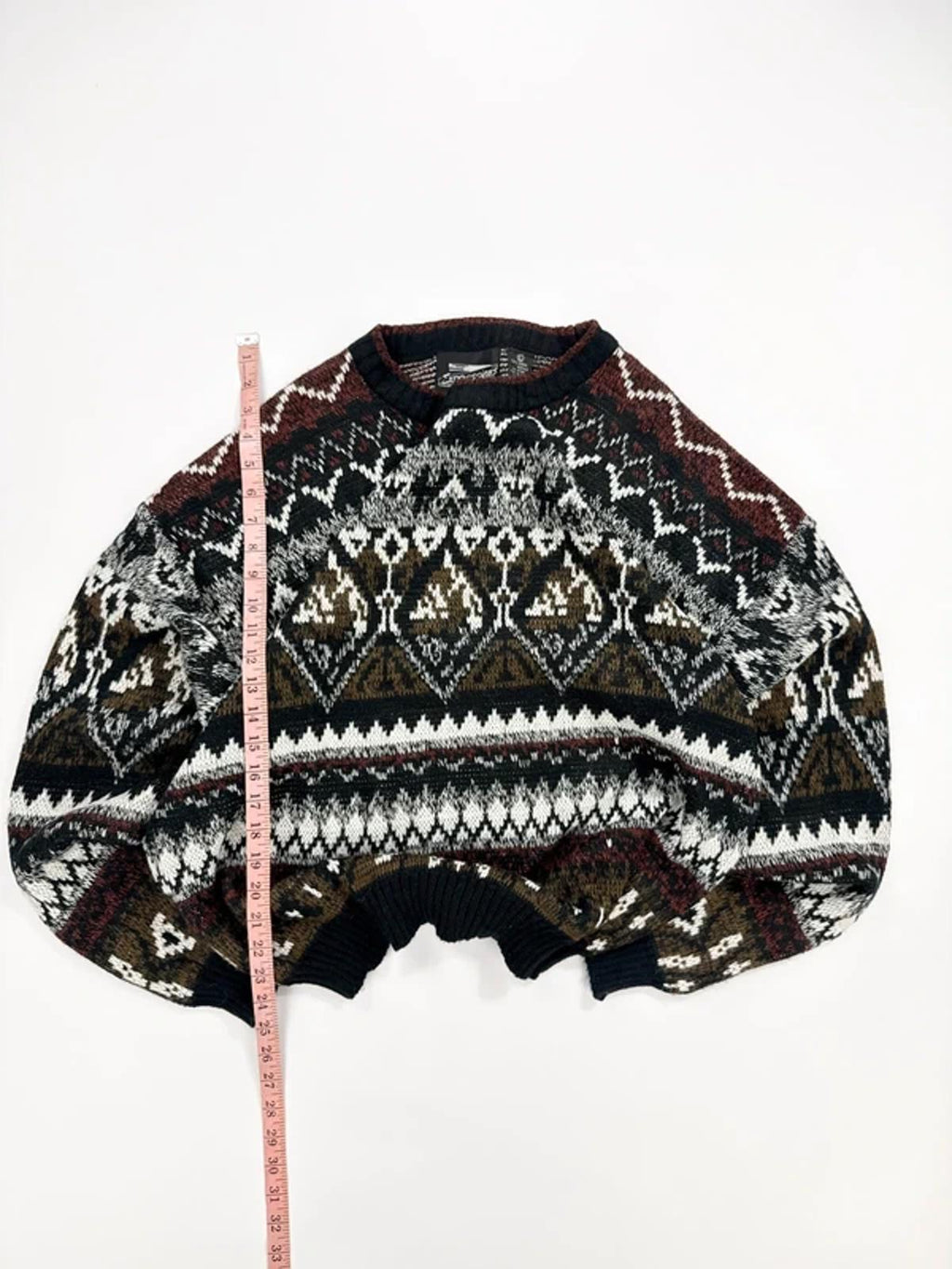 Expressions Vintage Knit Jumper Black Fair Isle Pattern