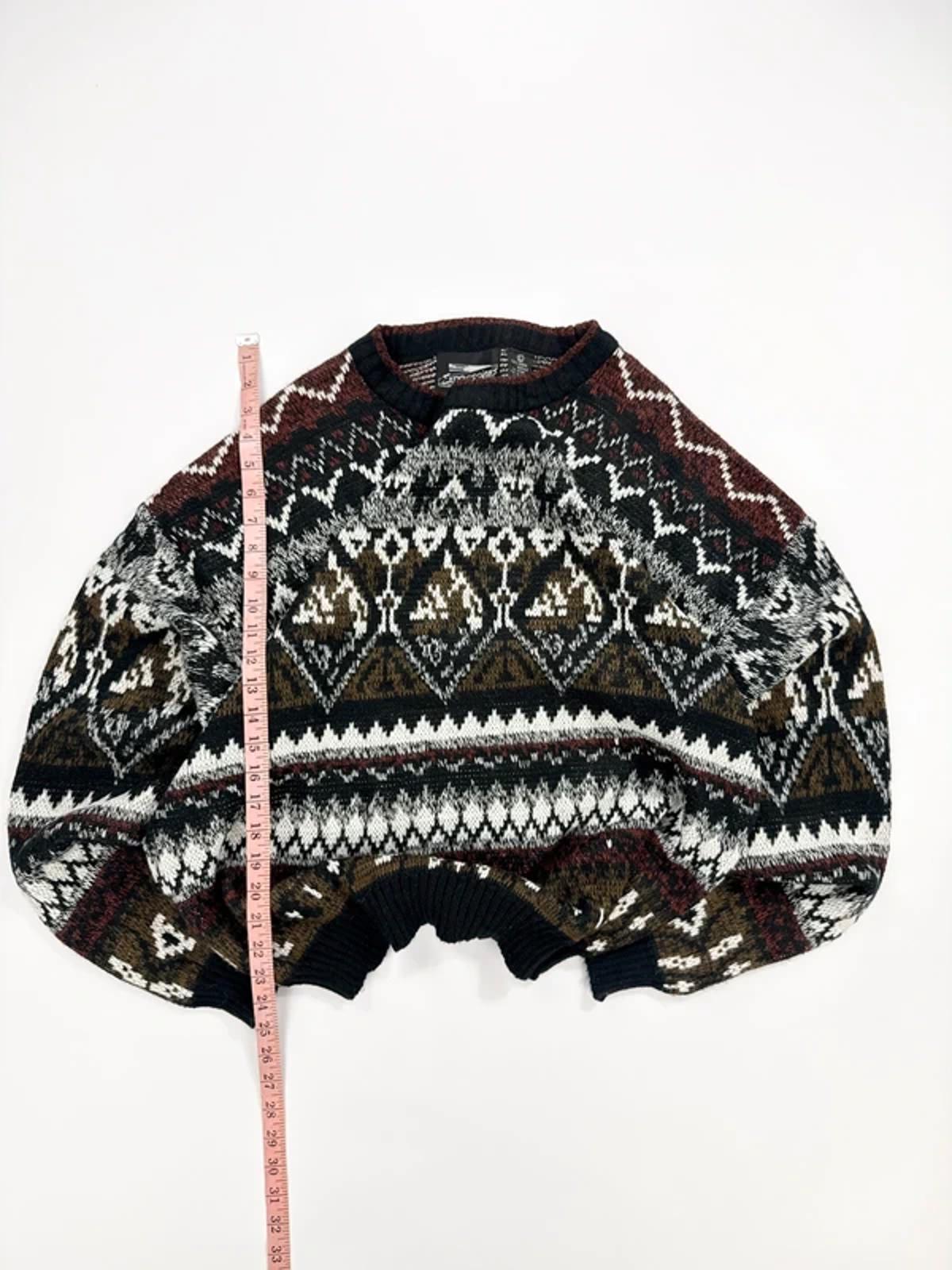 Expressions Vintage Knit Jumper Black Fair Isle Pattern
