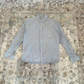 H&M Regular Fit Blue and White Striped Button-up Long-sleeved Shirt Size S