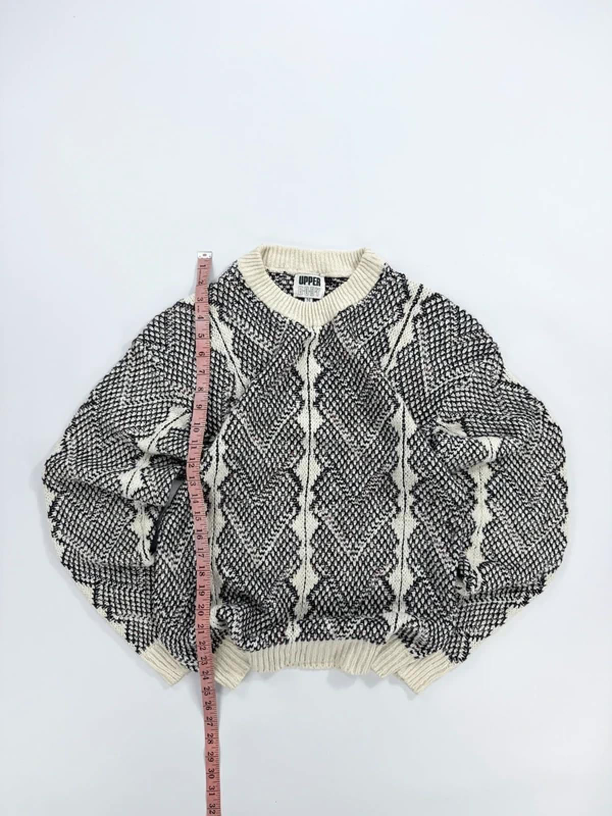 Vintage Upper Body Knit Jumper Cream Black Pattern