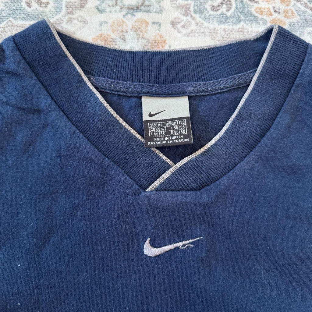 Nike Navy Blue V Neck T-Shirt Size XL