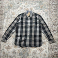 Levi’s Black and Gray Plaid Button-up Long-sleeved Shirt Size L