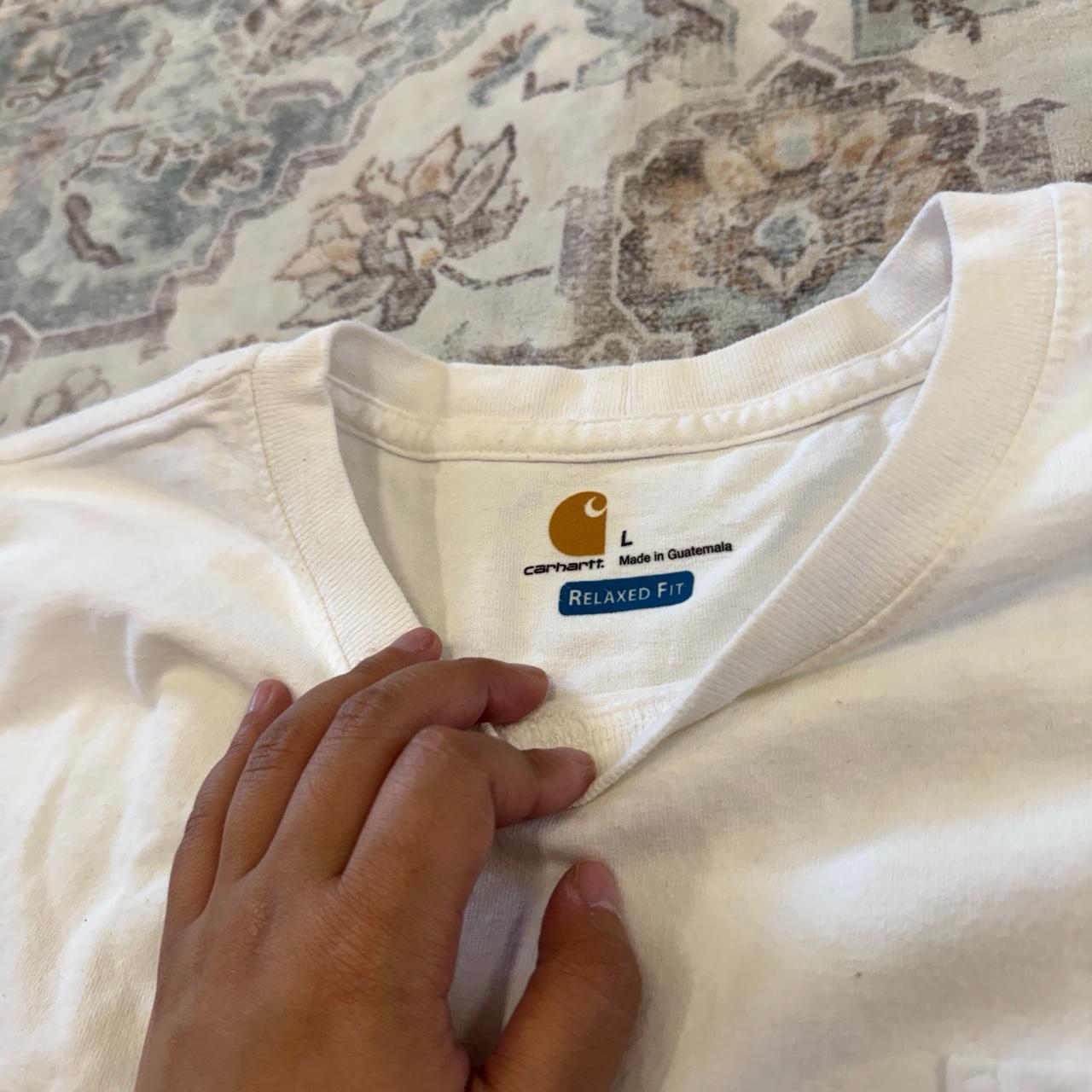 Carhartt Relaxed Fit White T-Shirt with Front Pocket Size L