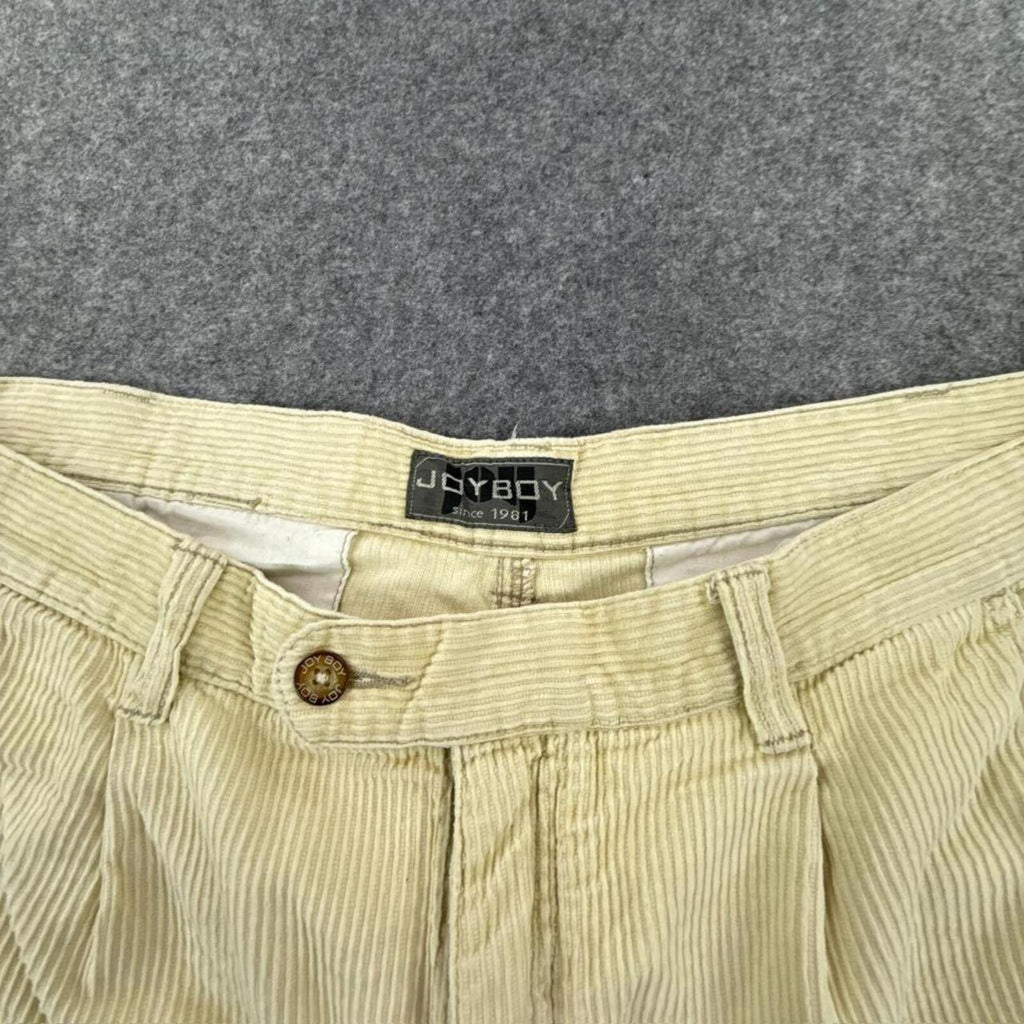 Cream corduroy straight leg trousers