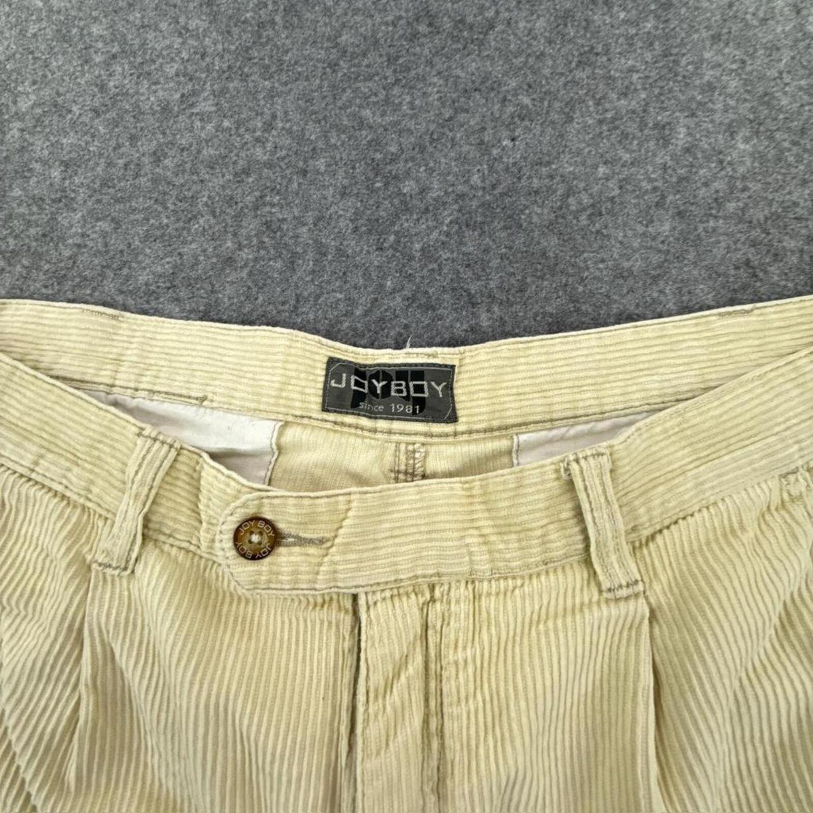 Cream corduroy straight leg trousers