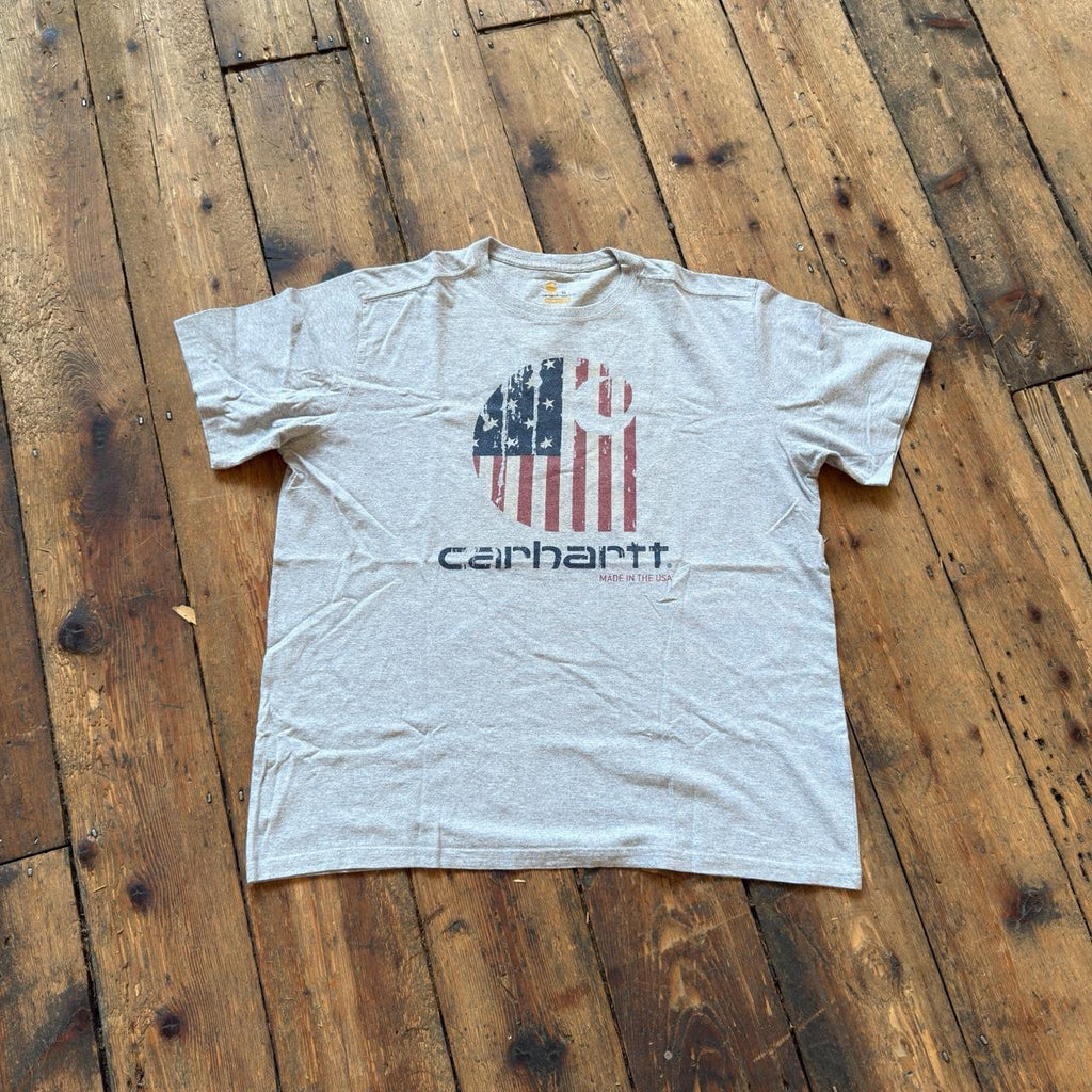 Carhartt American Flag T-Shirt in Heather Gray Size XL